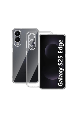 Durukar Samsung Galaxy Uyumlu S25 Edge Kılıf Lüx Şeffaf Silikon
