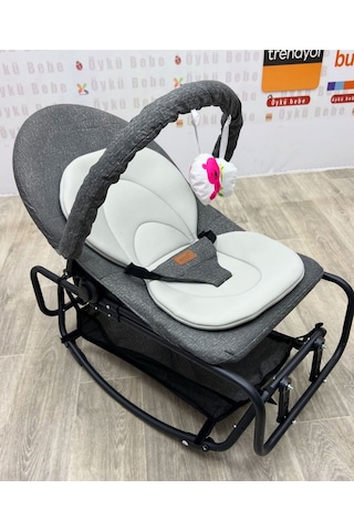 Öykü Bebek Dunyasi Çift Sallanir- Sabitlenir - Cibinlikli Anadizi Füme