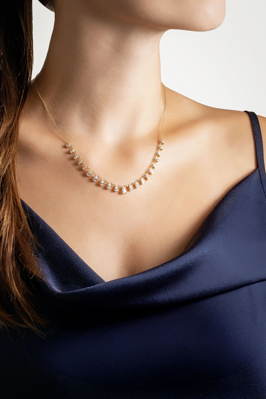 Damla Kesim 14 Ayar Sarı Altın Gerdanlık