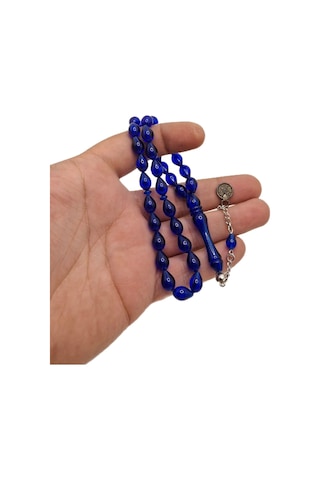 Han Ticarethane Lacivert Renk Toz Kehribar Tesbih