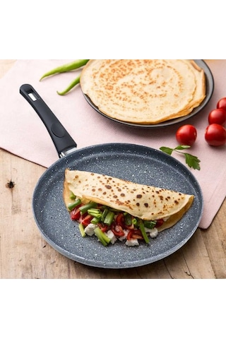 Eda Zetra Döküm 30 CM Granit Krep Gözleme Tavası