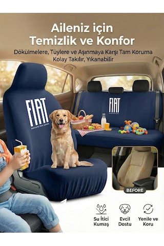 Fiat / Tofaş Tempra İle Uyumlu Sade Koltuk Kılıfı Seti Günlük Kullanım Lacivert