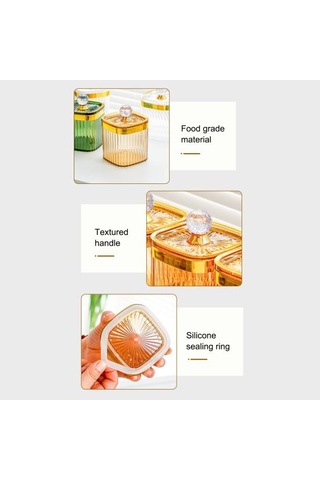 Hava Geçirmez Kapaklı Saklama Kavanozları Gıda Sınıfı Bpa İçermez Şeffaf Tasarım Kuruyemişler Beyaz