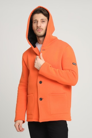 Alexandergardi Alexandergardı Kapüşonlu İçi Şardonlu Oversize Ceket E22-60700 Turuncu