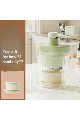 Jialan Traş Buz Makinesi Küçük Manuel Buz Kırıcı Ev El-krank Yeşil