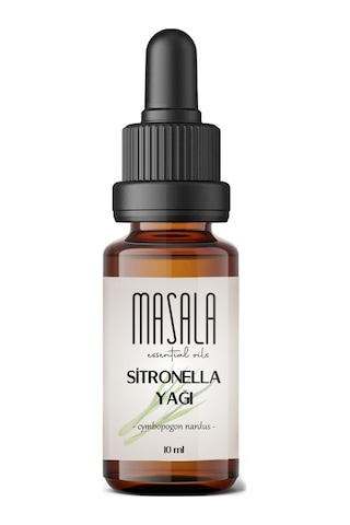 Masala Saf Sitronella Yağı 10 ML - (Citronella Essential Oil) Cymbopogon Nardus