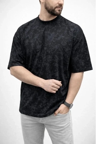 Valensdesign Erkek Premium Tişört Osy Yumuşak Dokulu Yıkamalı Oversize T-shirt - Siyah