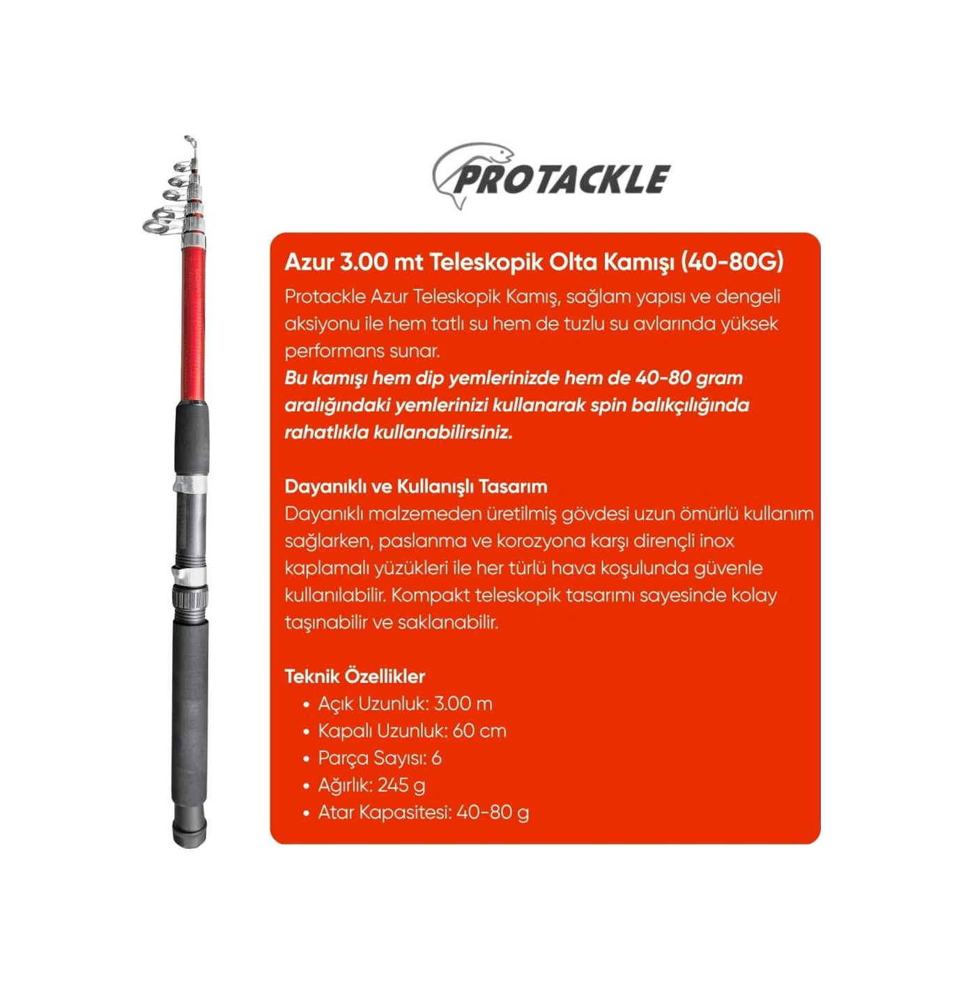 Olta Seti - 300cm Olta Kamışı 40-80gr / 4000'lik Olta Makinesi Xb-kırmızı - Taşıma Çantalı