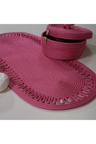 Zengin Design Home Zdh-9005 Oval Runner Pembe
