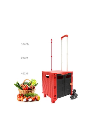 Deko Katlanır Koli Yük Paket Taşıma Pazar Arabası 100kg