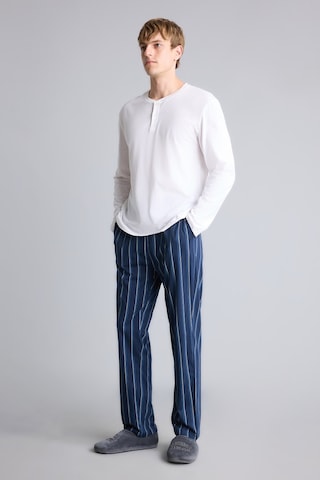 Defacto New Regular Fit Uzun Kollu Düğme Detaylı Üst Çizgili Alt 2li Pijama Takımı H7607ax26auwt34 Beyaz-wt34