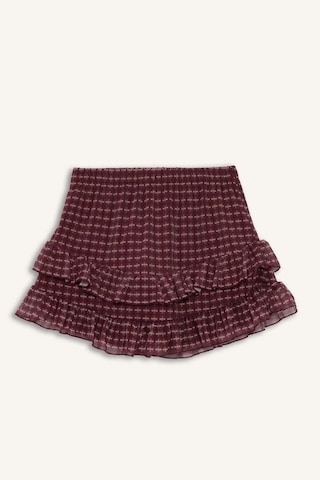 Defacto Coool Kareli Normal Bel Penye Astar Tül Mini Etek G3014ax25wnbr115 Bordo