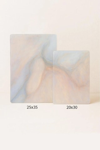 2'li Temperli Cam Kesme Tahtası 20x30 & 25x35 Cm Desenli Antibakteriyel Mutfak Doğrama Camı Pembe