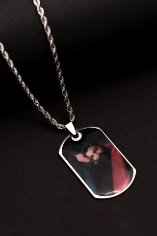 Osmanlı Gümüş Ahmet Kaya Baskılı Asker Künyesi Erkek Çelik Kolye Çelik