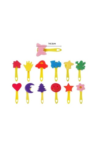 Willowhaven 31 İçerikli Çocuk Boyama Sünger Mühür Seti - Kırmızı - Sanbuyos