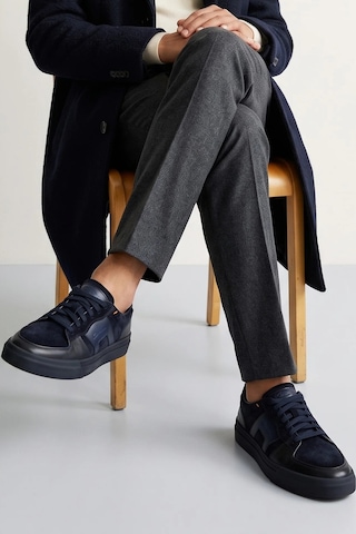 Santoni Süet Deri Sneaker Ayakkabı Erkek Ayakkabı Mbgt22221ocntgeuu60 Lacivert