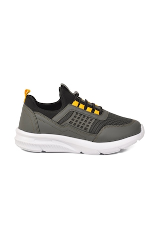 Walkway Haki Sarı Fileli Hafif Esnek Unisex Çocuk Spor Ayakkabı 9060 Motano F Haki-sarı