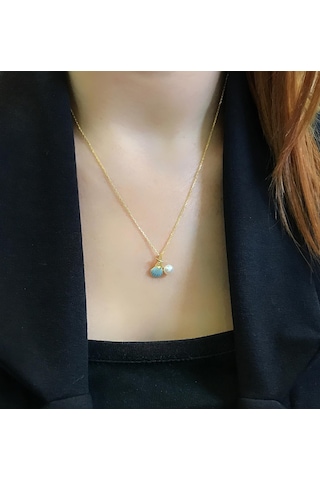 Stela Deniz Kabuğu İncili Gümüş Kolye