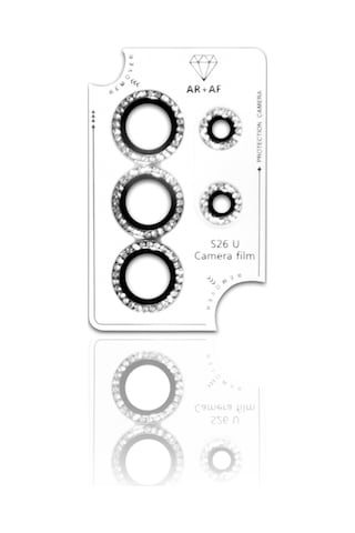 Samsung Galaxy Uyumlu S26 Ultra İçin Ipg Prolens Kamera Lens Koruyucu Elmas Taş Çerçeveli, Kırılmaz Cam Gümüş