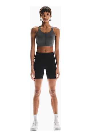 On Endurance Bra Zip Yüksek Destekli Ön Fermuarlı Spor Sütyeni Koyu Gri
