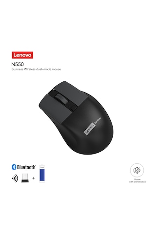 N550 Bluetooth + 2.4 Ghz Usb Alıcılı Kablosuz Dual Modlu Sessiz Mouse Siyah