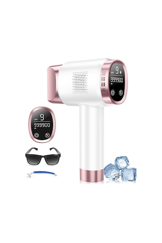 21j Ipl Cihazı 8 C Buz Soğutma Sistemli Epilasyon, Lazer Epilasyon 9 Seviye Ve 600 Nm Kırmızı Işık, Kadın Erkekler İçin Lcd Dokunmatik Ekran Ipl Epilasyon Cihazı, Yüz Kol Bikini Bölgesi Gövde, Gül