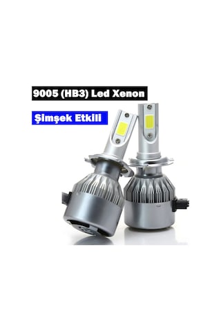 9005 Hb3 Led Xenon Far Ampulü Beyaz Işık Şimşek Etkili C6 Kasa