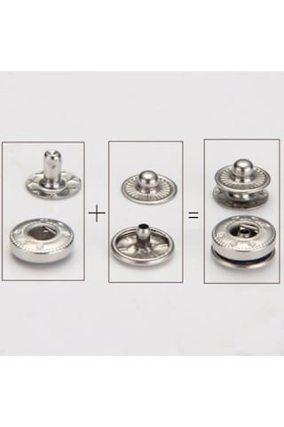 14mm 10 Adet Nikel Gümüş Renk Çıt Çıt Set