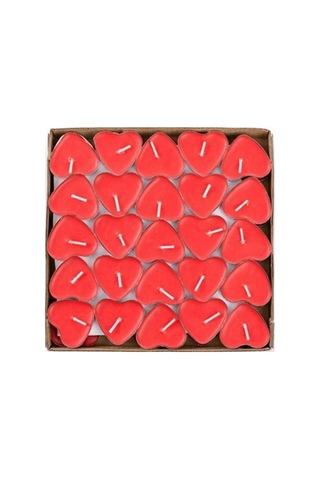Kalp Şekilli Tealight Mum 100 Adet, Dekoratif Mum, Romantik Ortam Mumu Çok Renkli
