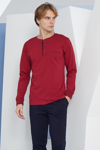 Kly Erkek Uzun Kol Midi Yaka Bordo Pijama Takımı C9t2n4o4 001