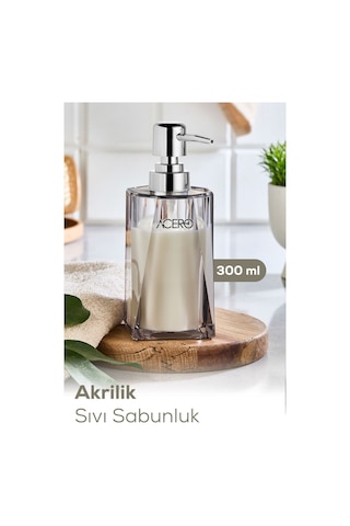 Vienev Akrilik Sıvı Sabunluk 300 Ml Şeffaf Antrasit 1993 Antrasit