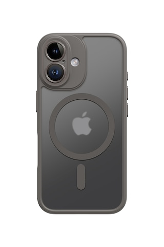 Rock Apple Uyumlu iPhone 16 Anti-drop Lens Korumalı Magsafe Kılıf Titanium Gri Gri