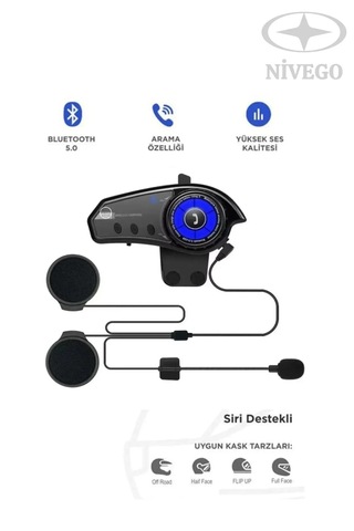 Nivego Bt35 Bluetooth 5.0 Intercom Kablosuz Kulaklık - Motosiklet