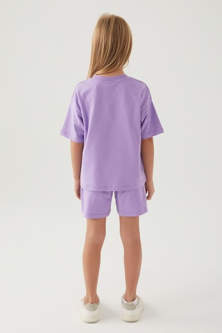Kız Çocuk Şort Takım Lila