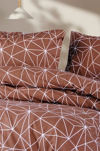 Aytunç Lotus %100 Pamuklu Çift Kişilik Nevresim Takımı 200x22... Kahve