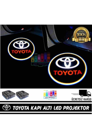 Toyota Araçlar İçin Pilli Yapıştırmalı Kapı Altı Led Logo