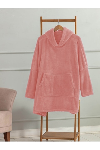 Mulberry Unisex Wellsoft Kapşonlu Giyilebilir Tv BattaniyesiOver Size  Pembe