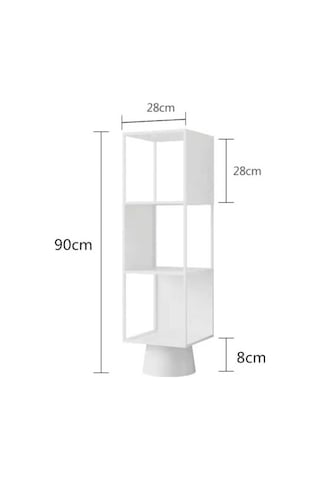 Metal Siyah 3 Katlı Köşe Kitaplık 90-28-28 Cm 1022-cn