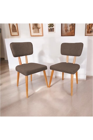 Polly Ahşap Sandalye Kahverengi 2 Adet