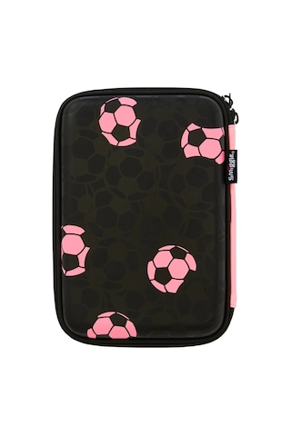 Smiggle Futbol Topu Kabartma Desenli Çift Taraflı Kalem Kutusu Pembe