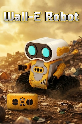 Kumandalı Ve El Sensörlü Sesli Müzikli Işıklı Premium İnteraktif Wall-e Robot Oyuncak 13x13x10 Cm