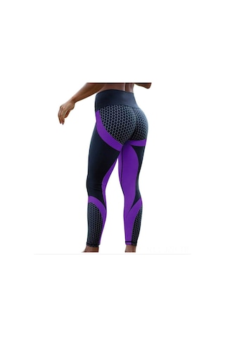 Geeroyoo Siyah Yüksek Bel Kalça Geliştirici Pilates Spor Evi Antrenman Hızlı Kuruyan Honeycomb Desenli Leggings S Diğer