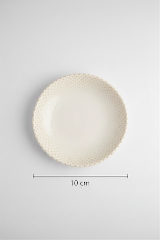 24'lü Valencia Kase 10cm Dijital Punto Rinart Krem