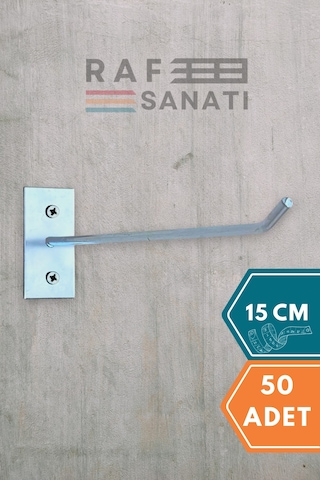 50 Adet Duvar Kancası 15 Cm Duvar Ve Suntaya Monte Askı Kanca Galvaniz