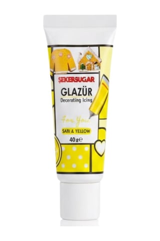 Glazür Tüp Sarı 40 Gr Pasta Ve Kurabiye Dekor Glaze