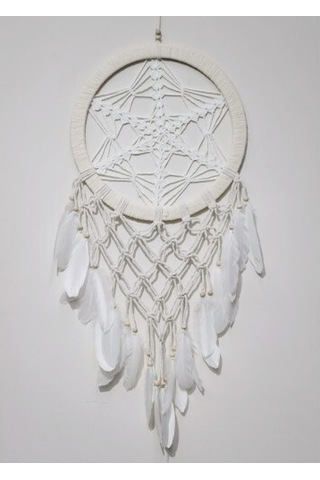 Yıldız Motifli Ekru Renk Büyük Boy Düş Kapanı Duvar Dekoru - 90425081670771000f