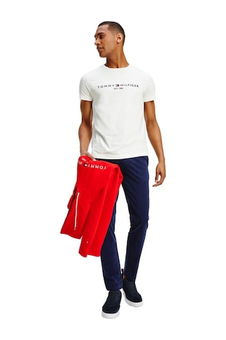 Tommy Hilfiger Erkek Marka Logolu Gündelik Kullanıma Uygun Organik Pamuklu Beyaz T-shirt Mw0mw114651-10800 Beyaz