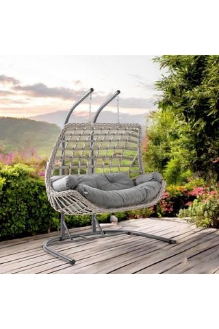 Gardenya Bahçe Capri Swing Cunda Rattan Bahçe Ve Balkon Salıncağı Beyaz