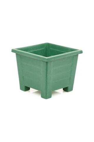 Omnipazar Sy-5846 Dekoratif Plastik Kare Ayaklı Saksı 7 Lt Yeşil 6 Adet