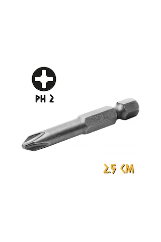 Kupa Tyson Bits Uç Seti 3 Parça - Ph2 - Pz2 - Ph2 Stoplu - 2.5 Cm.